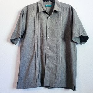 Cubavera Men's Short Sleeve Button Up Gray M